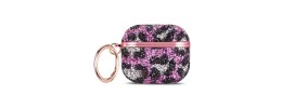 For AirPods 3 Leopard Design Bling Glitter Diamond Case Cover - Hot Pink