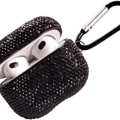 For AirPods 3 Royal Bling Glitter Diamond Case Cover - Black