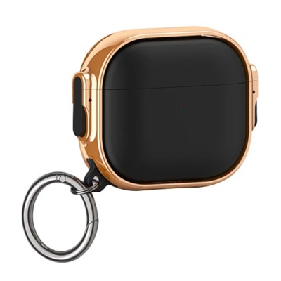 For AirPods 3 Rugged ShockProof Hybrid With Metal Hook Case Cover - Rose Gold