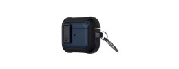 For AirPods 3 Switch Closure Premium Ultra ShockProof Hybrid With Metal Hook Case Cover - Black+Blue
