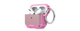For AirPods 3 Tough Heavy Duty Hybrid Case Cover - Pink/Pink