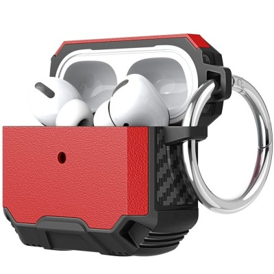 For AirPods 3 Tough Heavy Duty Hybrid Case Cover - Red/Black