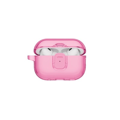 For AirPods 3 3mm Thick Transparent TPU with Colored Edge Case Cover - Hot Pink