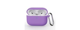 For AirPods 3 3mm Thick Transparent TPU with Colored Edge Case Cover - Purple