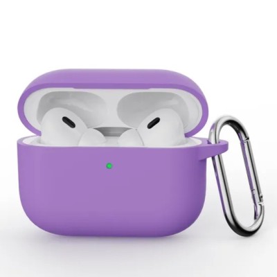 For AirPods 3 3mm Thick Transparent TPU with Colored Edge Case Cover - Purple