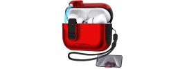 For AirPods 3 3mm Thick Transparent TPU with Colored Edge Case Cover - Red
