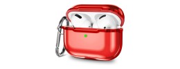 For AirPods 4 3mm Thick Transparent TPU with Colored Edge Case Cover - Red