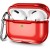 For AirPods 4 3mm Thick Transparent TPU with Colored Edge Case Cover - Red