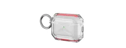 For AirPods Pro 3 2025 (3rd Version) 3mm Thick Transparent TPU with Colored Edge Case Cover - Red