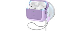 For AirPods Pro 3mm Thick Transparent TPU with Colored Edge Case Cover - Purple