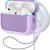 For AirPods Pro 3mm Thick Transparent TPU with Colored Edge Case Cover - Purple