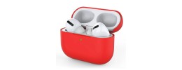 For AirPods Pro 3mm Thick Transparent TPU with Colored Edge Case Cover - Red