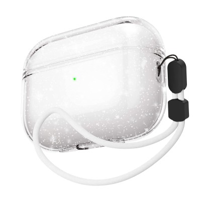For AirPods Pro Glitter Shimmer Transparent Hybrid Case Cover - Clear