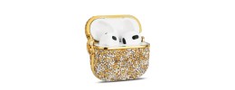 For AirPods Pro Glitter Shimmer Transparent Hybrid Case Cover - Gold