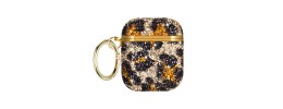 For AirPods Pro Leopard Design Bling Glitter Diamond Case Cover - Gold