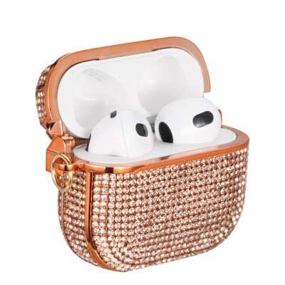For AirPods Pro Royal Bling Glitter Diamond Case Cover - Gold