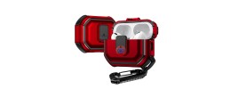 For AirPods Pro Switch Button Hybrid with Belt Loop - Red