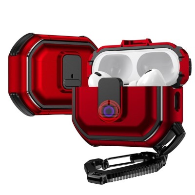 For AirPods Pro Switch Button Hybrid with Belt Loop - Red