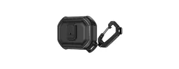 For AirPods Pro Switch Button Hybrid with Belt Loop - Black
