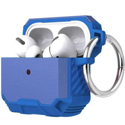 For AirPods Pro Tough Heavy Duty Hybrid Case Cover - Navy Blue/Navy Blue