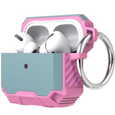 For AirPods Pro Tough Heavy Duty Hybrid Case Cover - Pink/Pink
