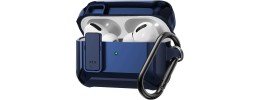 For AirPods Pro Tough Heavy Duty Hybrid With Open Button Case Cover - Navy/Navy