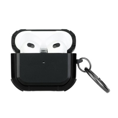 For AirPods Pro2 (2022 2nd Version) Premium Rugged ShockProof Hybrid With Metal Hook Case Cover- Black+Blue