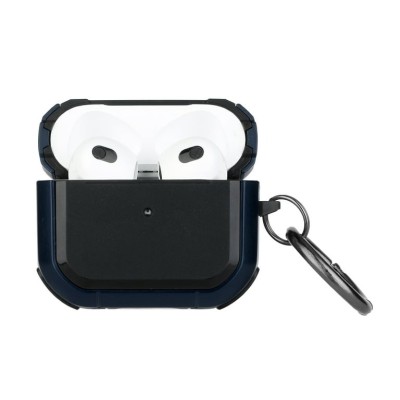 For AirPods Pro2 (2022 2nd Version) Rugged ShockProof Hybrid With Metal Hook Case Cover - Dark Blue
