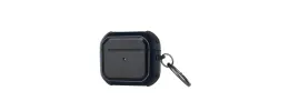 For AirPods Pro2 (2022 2nd Version) Machine Hybrid ShockProof With Metal Hook Case Cover - Black
