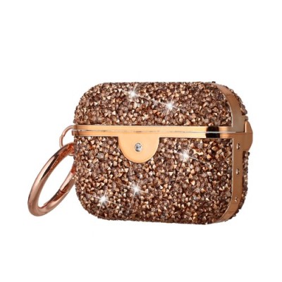 For AirPods 1/2 Deluxe Diamond Bling Glitter Case Cover - Gold