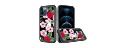 For Apple iPhone 12 Pro Max 6.7 Beautiful 3in1 Floral Epoxy Design Hybrid Case Cover - D