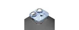 For Apple iPhone 13/13 Mini Diamond Bling Camera Lens Full Tempered Glass - Blue
