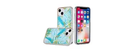 For Apple iPhone XR Floral IMD Chrome Design Shockproof Hybrid Case Cover - Foral C