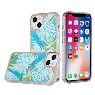 For Apple iPhone XR Floral IMD Chrome Design Shockproof Hybrid Case Cover - Foral C