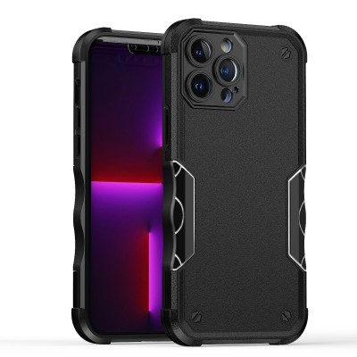 For Apple iPhone 8 Plus/7 Plus Exquisite Tough Shockproof Hybrid Case Cover - Black