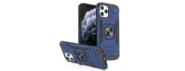 For Apple iPhone XR Robust Magnetic Kickstand Hybrid Case Cover - Blue