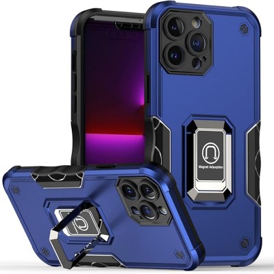 For Apple iPhone 11 Pro MAX (XI6.5) OPTIMUM Magnetic Ring Stand Hybrid Case Cover - Blue