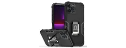 For Apple iPhone XR Optimum Magnetic RingStand Case Cover - Black