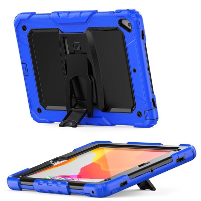 For Apple New iPad 9.7 inch Bow Hands Kickstand Tablet Case Cover - Blue