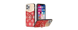 For Apple iPhone XR SPLENDID Diamond Glitter Ornaments Engraving Case Cover - Bird Heart Red