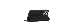 For Apple iPhone 14 6.1" Wallet Premium PU Vegan Leather ID Card Money Holder with Magnetic Closure - Black
