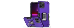 For Apple iPhone XR OPTIMUM Magnetic Ring Stand Hybrid Case Cover - Dark Purple