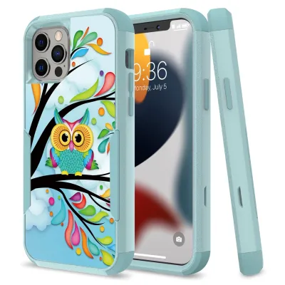 For Apple iPhone 14 6.1" Tough Anti-Slip Hybrid Case Cover - Owl