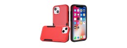 For Apple iPhone 14 PRO MAX 6.7" Tough Strong Dual Layer Flat Hybrid Case Cover - Red