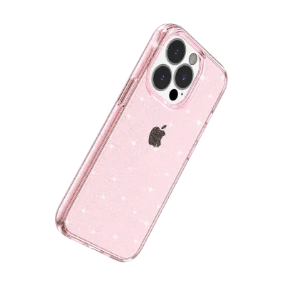 For Apple iPhone XR Glitter Ultra Thick 3mm Transparent Hybrid Case Cover - Pink