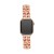 For Apple Watch Size 38/40/41mm Beautiful Zinc Alloy Leather Watch Band - Rose Gold+Purple