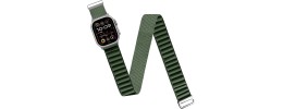 For Apple Watch Size 38/40/41mm Criss Cross Design Leather Watch Band - Green