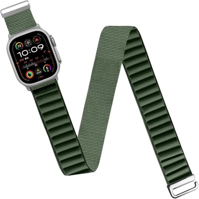 For Apple Watch Size 38/40/41mm Criss Cross Design Leather Watch Band - Green