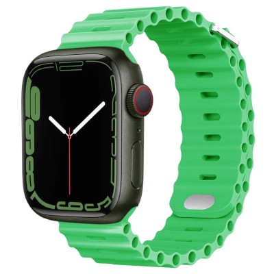 For Apple Watch Size 38/40/41mm Full Protection Tough Hybrid Watch Case + Band - Green
