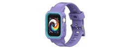 For Apple Watch Size 38/40/41mm Full Protection Tough Hybrid Watch Case + Band - Purple
